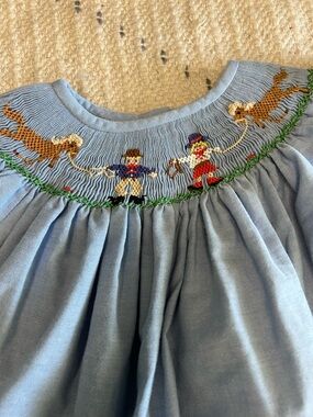 Amanda Remembered 4T Smocked Horse Cowgirl Cowboy Smock embroidered dress! HTF